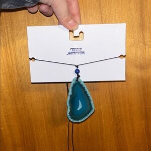 Urban Outfitters Blue Agate Pendant Necklace